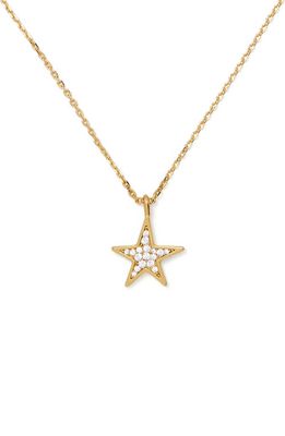 kate spade new york you're a star pendant necklace in Clear/Gold.