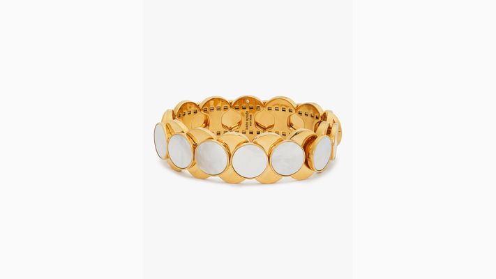 Kate Spade On The Dot Stretch Bracelet, Cream/Gold