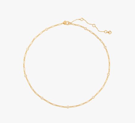 Kate Spade One In A Million Chain & Crystal Necklace, Clear/Gold