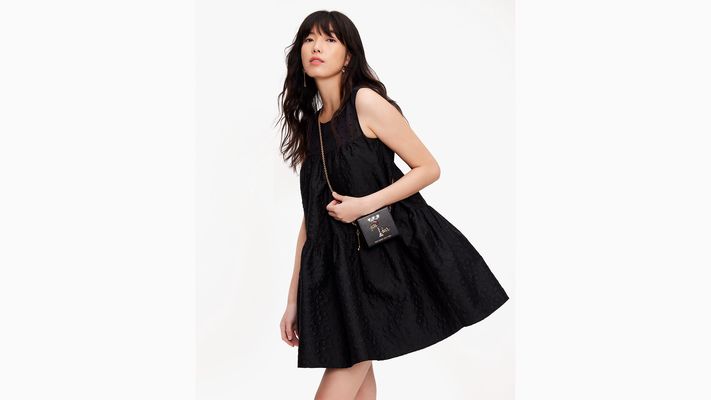 Kate Spade Organza Dots Sleeveless Dress, Black
