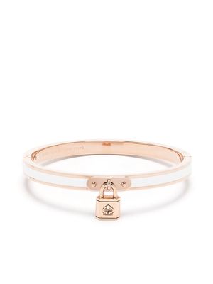 Kate Spade padlock-charm cuff bracelet - White