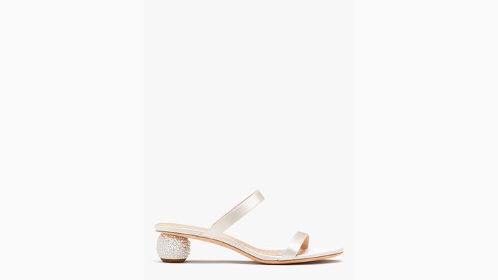 Kate Spade Palm Springs Crystal Slide Sandals, Ivory Bridal