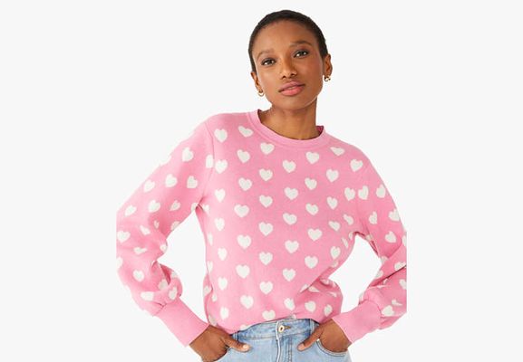Kate Spade Perfect Heart Sweater, Rich Carnation