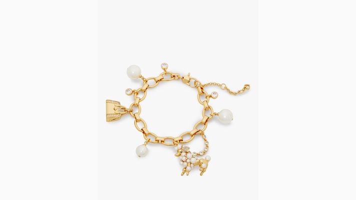 Kate Spade Poodles & Poms Charm Bracelet, Cream/Gold