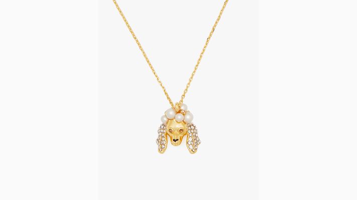 Kate Spade Poodles & Poms Mini Pendant, Cream/Gold