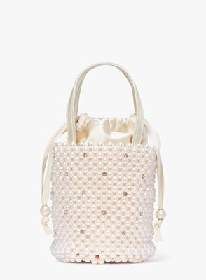 Kate Spade Purl Pearl Embellished Small Bucket Bag, Iridescent