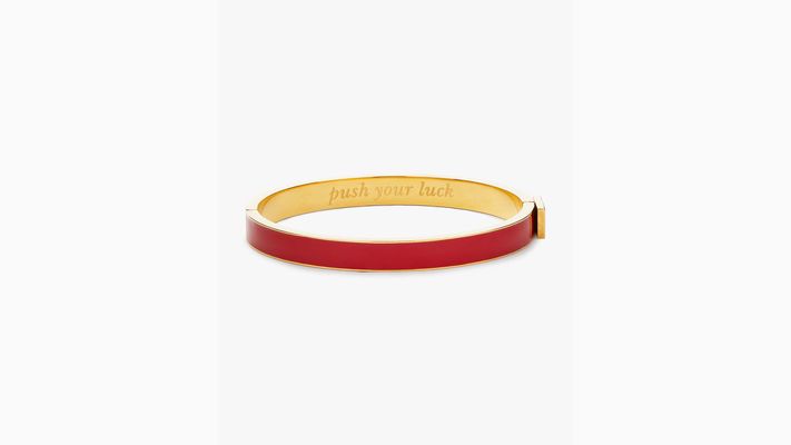 Kate Spade Push Your Luck Thin Idiom Bangle, Red