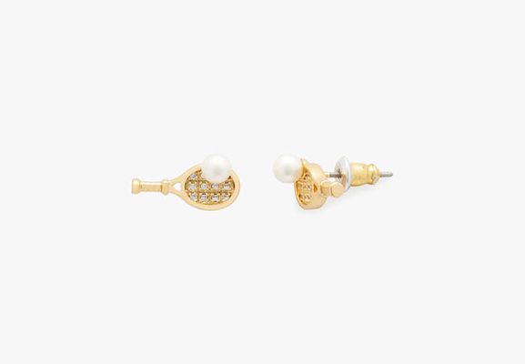 Kate Spade Queen Of The Court Tennis Stud Earrings, Clear/gold