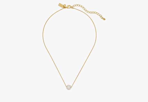 Kate Spade Razzle Dazzle Mini Pendant Necklace, Clear/worn Gold