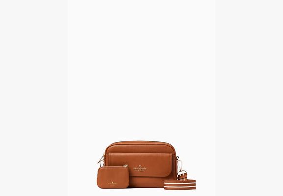 Kate Spade Rosie Pebbled Leather Flap Camera Bag, Warm Gingerbread