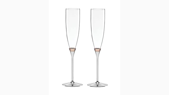 Kate Spade Rosy Glow Toasting Flute Pair, Gold