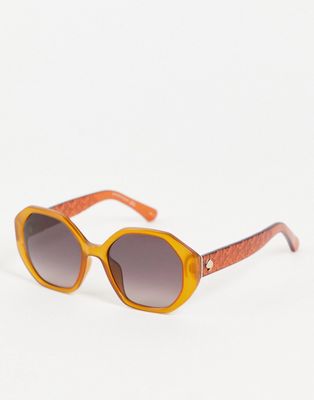 Kate Spade round lens sunglasses in burnt orange