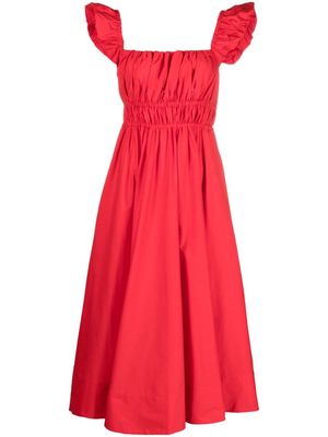 Kate Spade ruffle-detail cotton midi dress - Red
