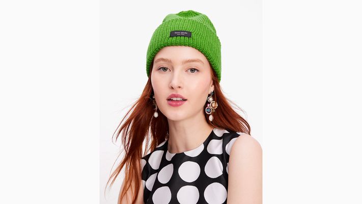 Kate Spade Sam Label Cuff Beanie, Ks Green