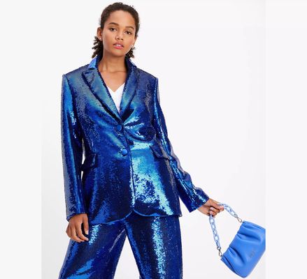 Kate Spade Sequin Blazer, Stained Glass Blue