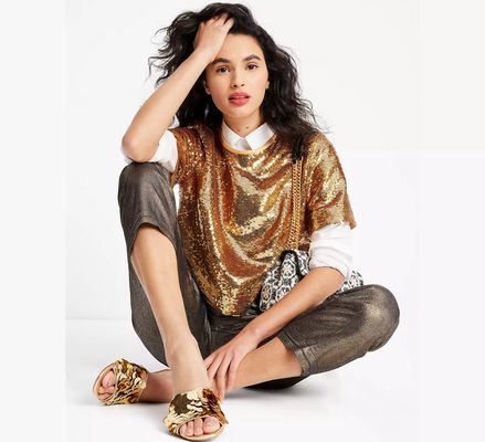 Kate Spade Sequin Top, New Gold Luxor