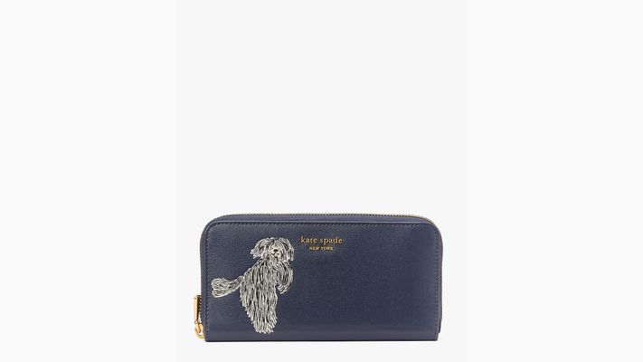 Kate Spade Shaggy Embossed Zip-Around Continental Wallet, Blazer Blue