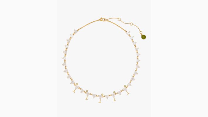 Kate Spade Shaken Or Stirred Tennis Necklace, Clear/Gold