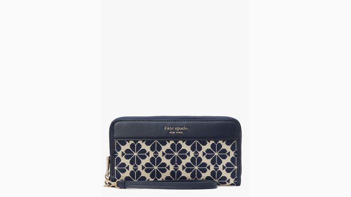 Kate Spade Spade Flower Zip-Around Continental Wallet, Bluecolor