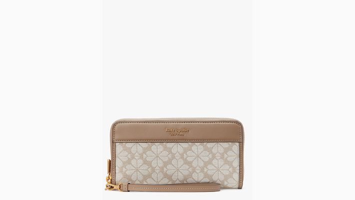 Kate Spade Spade Flower Zip-Around Continental Wallet, Natural