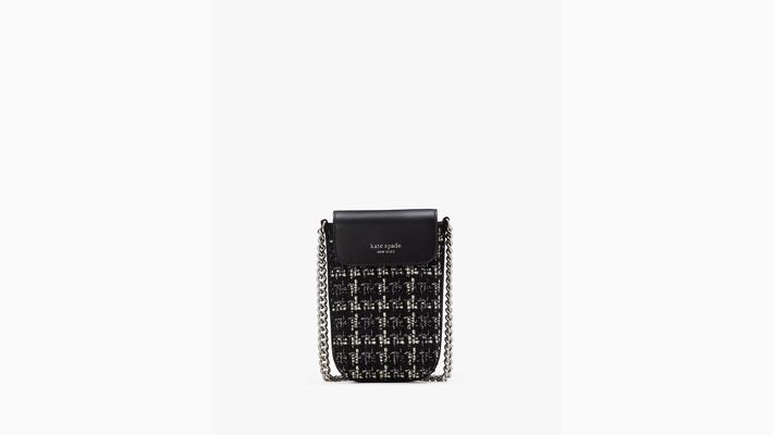 Kate Spade Steffie Tweed Phone Crossbody, Black