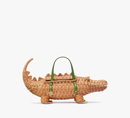 Kate Spade Swamped Wicker 3D Alligator, Natural