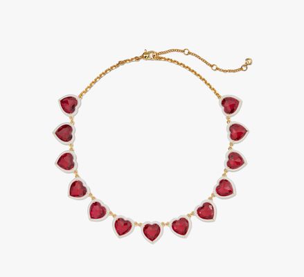 Kate Spade Sweatheart Statement Necklace, Red