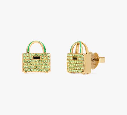 Kate Spade Sweet Treasures Studs, Green/Gold