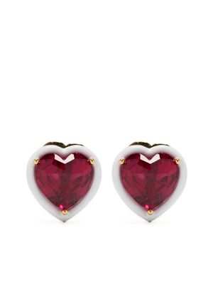 Kate Spade Sweetheart crystal stud earrings - Red