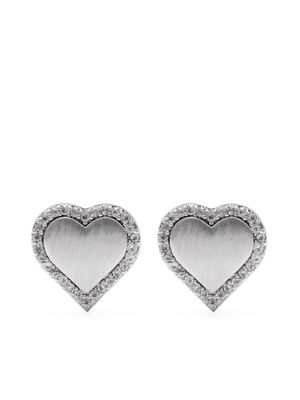 Kate Spade Take heart-shape crystal-embellished stud earrings - Silver