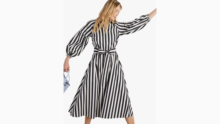 Kate Spade Terrace Stripe Dress, Black/Cream