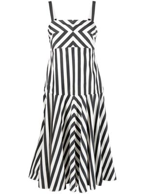 Kate Spade Terrace Stripe-print midi dress - Black