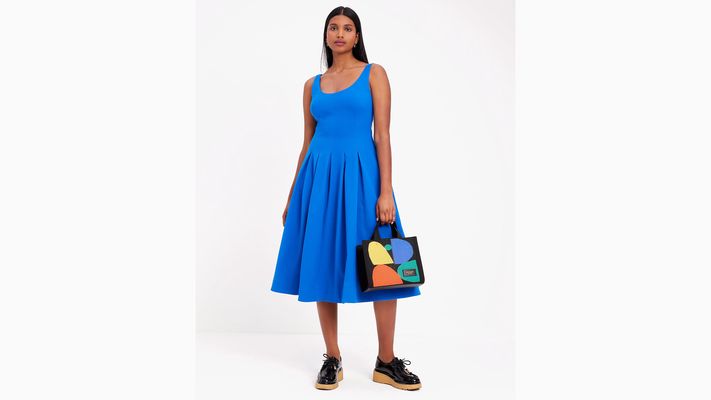 Kate Spade Twill Scoop Neck Dress, Stained Glass Blue