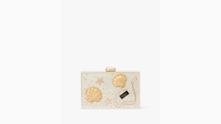 Kate Spade What The Shell Ocean Scene Resin Frame Clutch