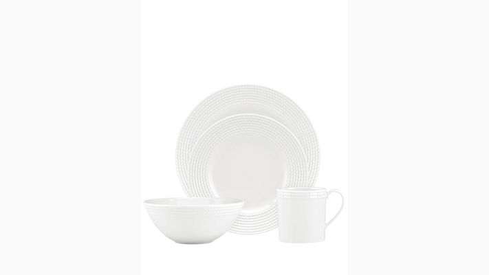 Kate Spade Wickford Four-Piece Place Setting, Parchment