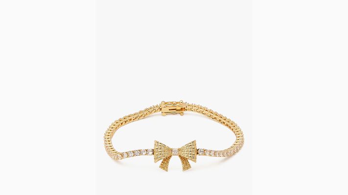 Kate Spade Wrapped In A Bow Tennis Bracelet, Clear/Gold