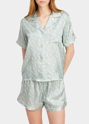 Katelyn Fiona Short Bird-Print Pajama Set