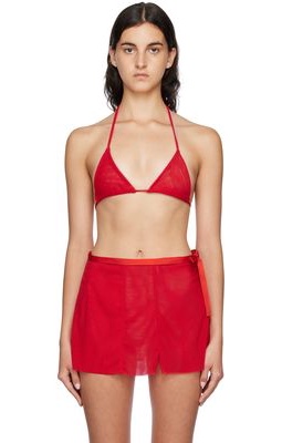 Kathryn Bowen Red and Pink Double Mesh Bra