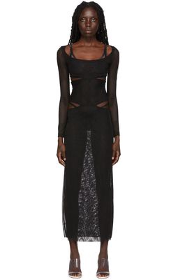 Kathryn Bowen SSENSE Exclusive Black Cutout Maxi Dress