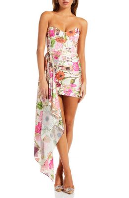 Katie May Chasing Dawn Floral Strapless Minidress in Pink Daisy