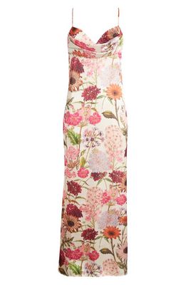 Katie May Tara Floral Print Sleeveless Gown in Pink Daisy