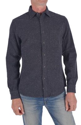 KATO The Ripper Speckled Flannel Button-Up Shirt in Charcoal