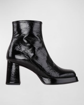 Katrin Leather Zip Ankle Booties