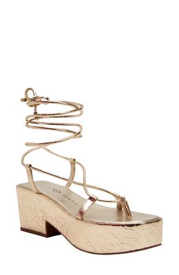 Katy Perry The Busy Bee Ankle Wrap Platform Sandal in Gold
