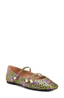 Katy Perry The Evie Croc Embossed Button Flat in Violet Multi
