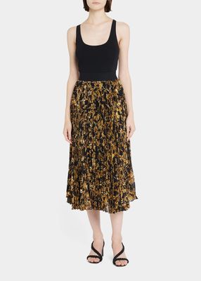 Katz High-Rise Pleated Midi Skirt