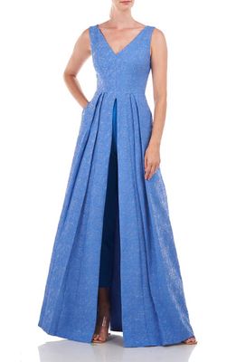 Kay Unger Collette Maxi Jumpsuit in Peacock