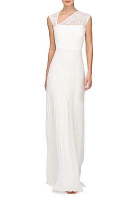 Kay Unger Dianna Lace Pleated Gown in Ivory at Nordstrom, Size 8