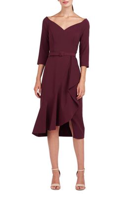Kay Unger Izzy Belted Cocktail Dress in Molasses