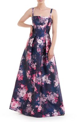 Kay Unger Maxine Floral Gown in Wood Rose